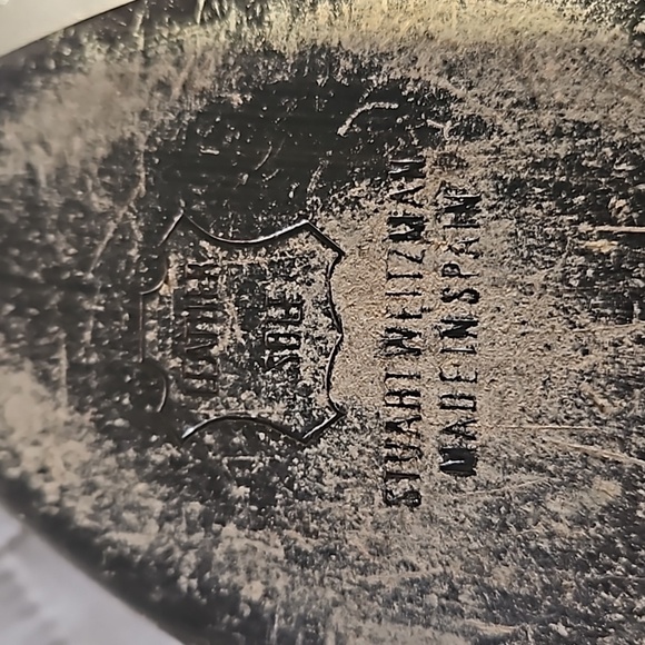 Stuart Weitzman Navy Blue Snakeskin Print Pointed Toe Kitten Heel Size 7.5 - Picture 10 of 16